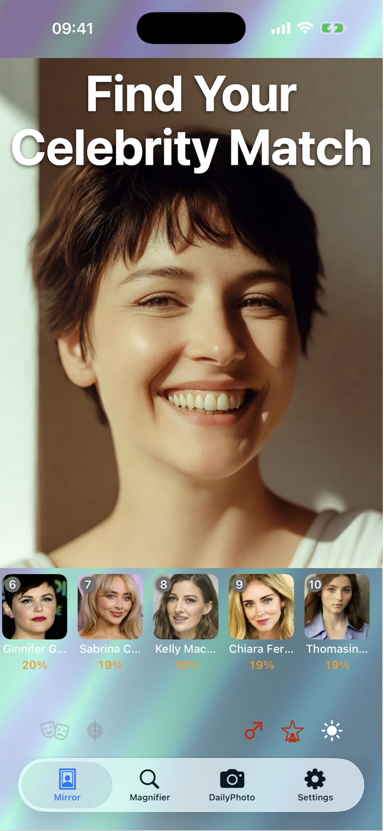 ZUME Celebrity Match feature - find your famous lookalike